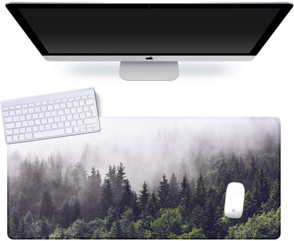 Extended Gaming Mouse Pad, Large Non-Slip Rubber Base Mousepad with Stitched Edges, Waterproof Keyboard Mouse Mat Desk Pad for Work, Game, Office, Home - Forest (Extended X-Large)